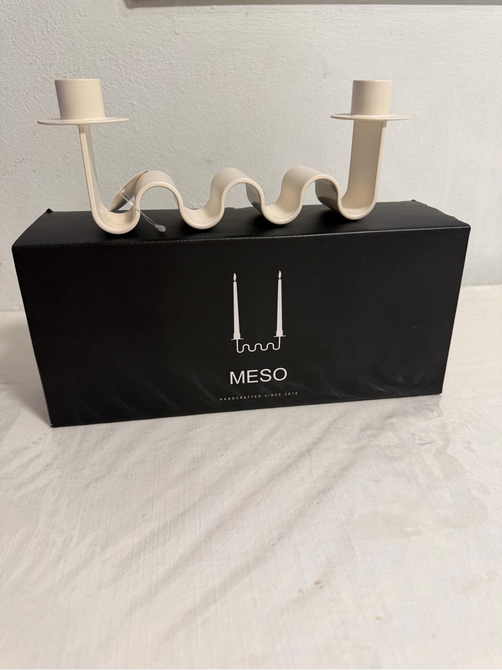 Cream Wave Double Candle Holder